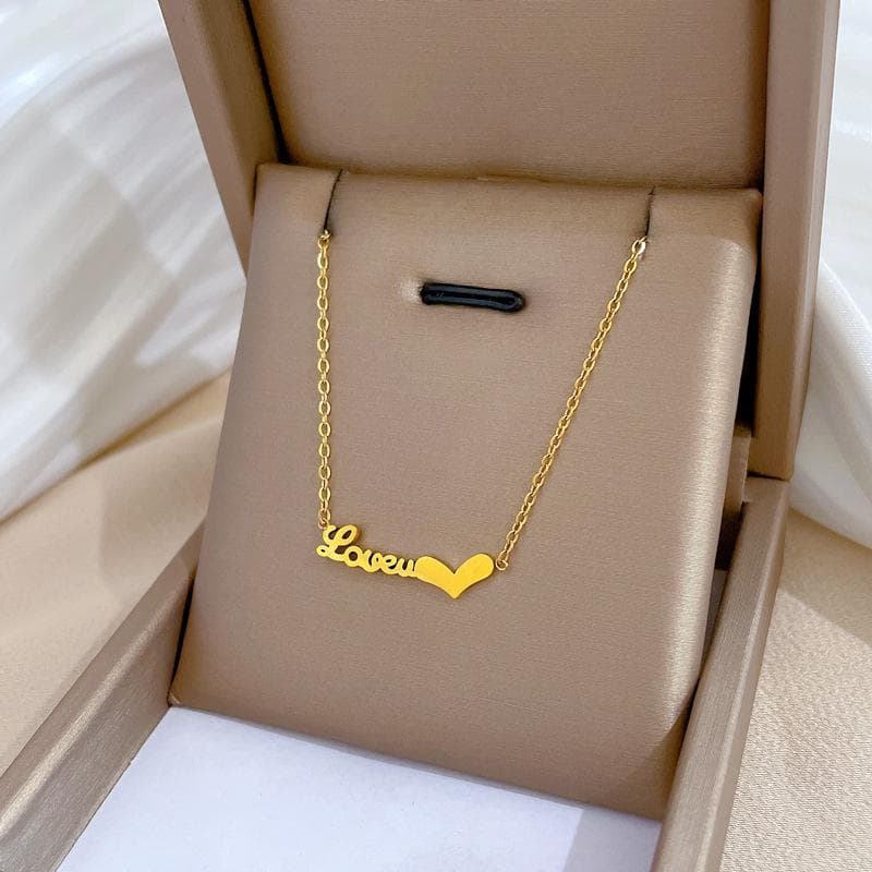 Stainless Steel Necklaces Love Heart Pendants Chains Charms Choker Fashion Necklace For Women Jewelry Party Lover Wife