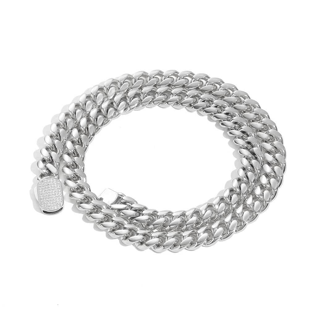 Chain Necklaces Hip Hop men's Titanium Steel necklace Fashion stainless steel diamond Cuban chain bracelet jewelry