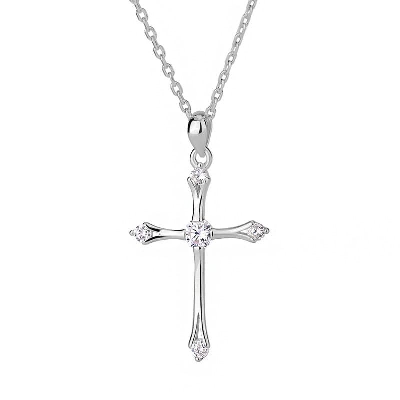 999 Sterling Silver Retro Cross Necklace For Women Fashionable And Versatile INS Long Sweater Chain Necklace