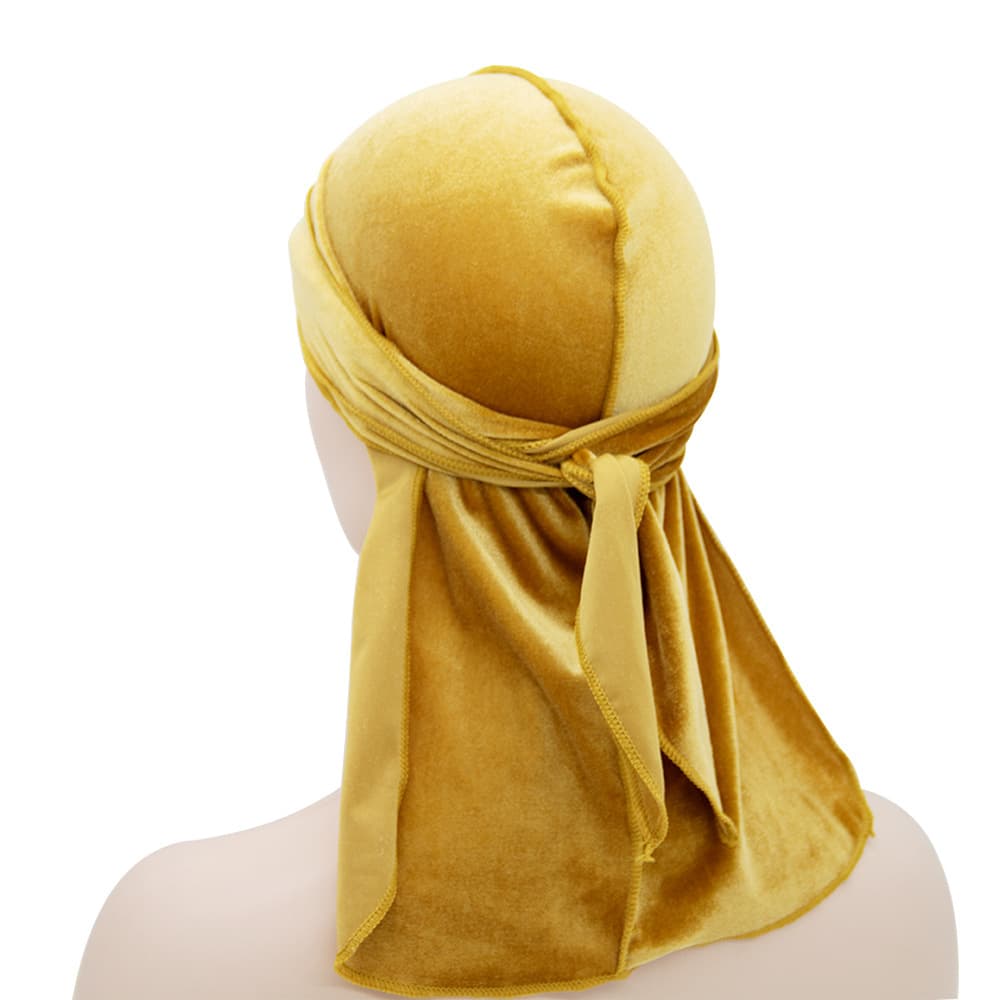 Chapeau de pirate unisexe en velours à longue queue, chapeau populaire à longue queue, durags en velours