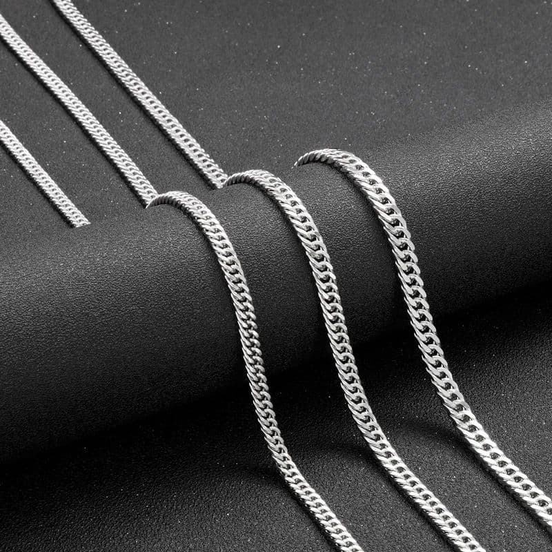 Encrypted Stainless Four-Sided Polished Hip-Hop Unisex Personality Cuban Necklace Titanium Steel Jewelry Simple Clavicle