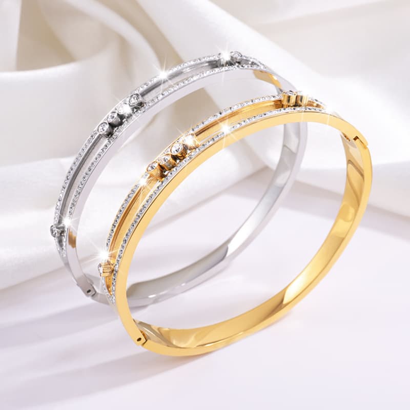 Unisex Titanium steel bracelet, hollow full diamond stainless steel bracelet for girls, high end, fashionable, creative, versatile bracelet