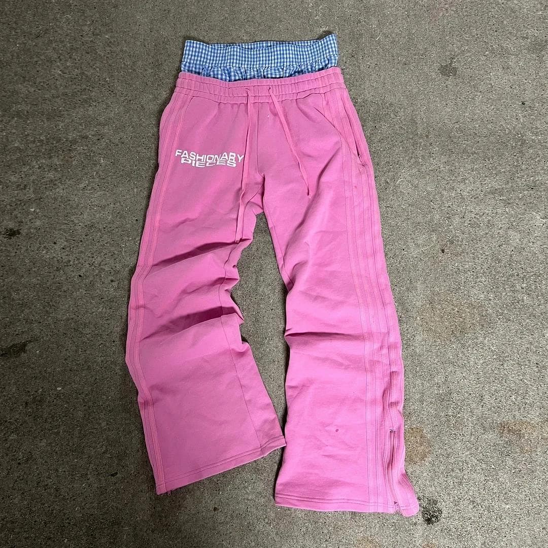 Men's Clothing High Street Hip Hop Straight Pants Men And Women Y2k Harajuku Retro Striped Print Pants Oversized