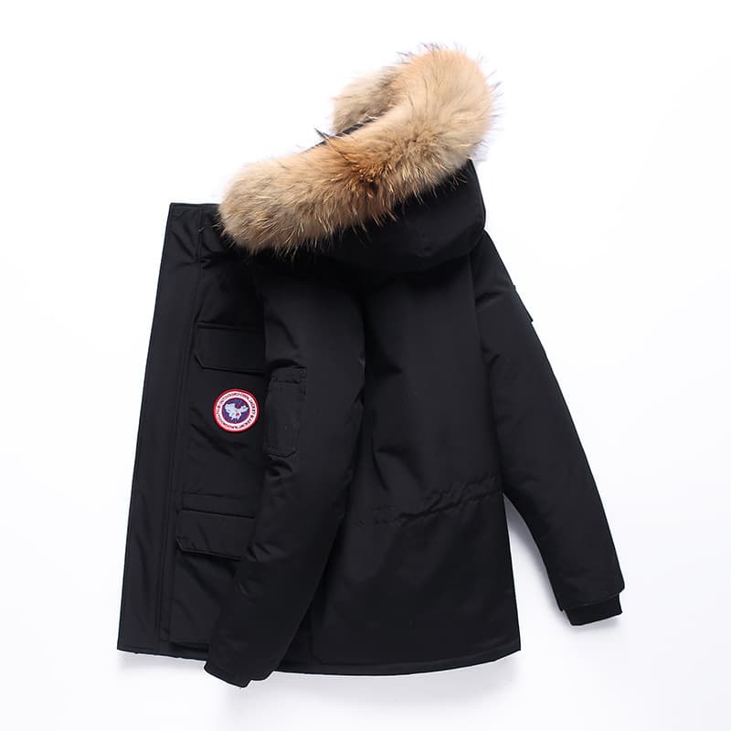 Parka d'hiver unisexe pour homme, garnie de duvet de canard blanc, veste de travail chaude et épaisse pour l'extérieur et les loisirs (rouge/noir/b