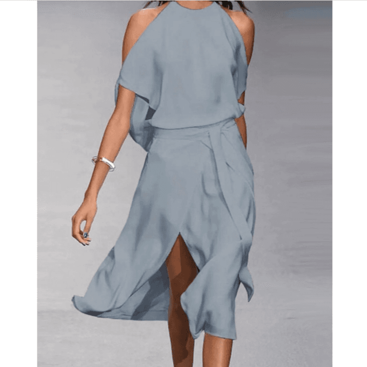 Women's Sleeveless Slit Multi-color Sexy Long Dress