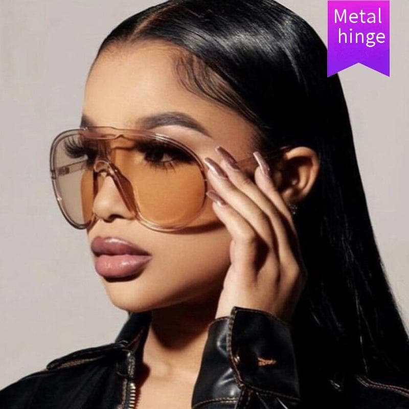 Women's Sunglasses Toad Sunglasses New Large Frame Integrated Sunglasses Outdoor Windproof Sunglasses Street Shooting