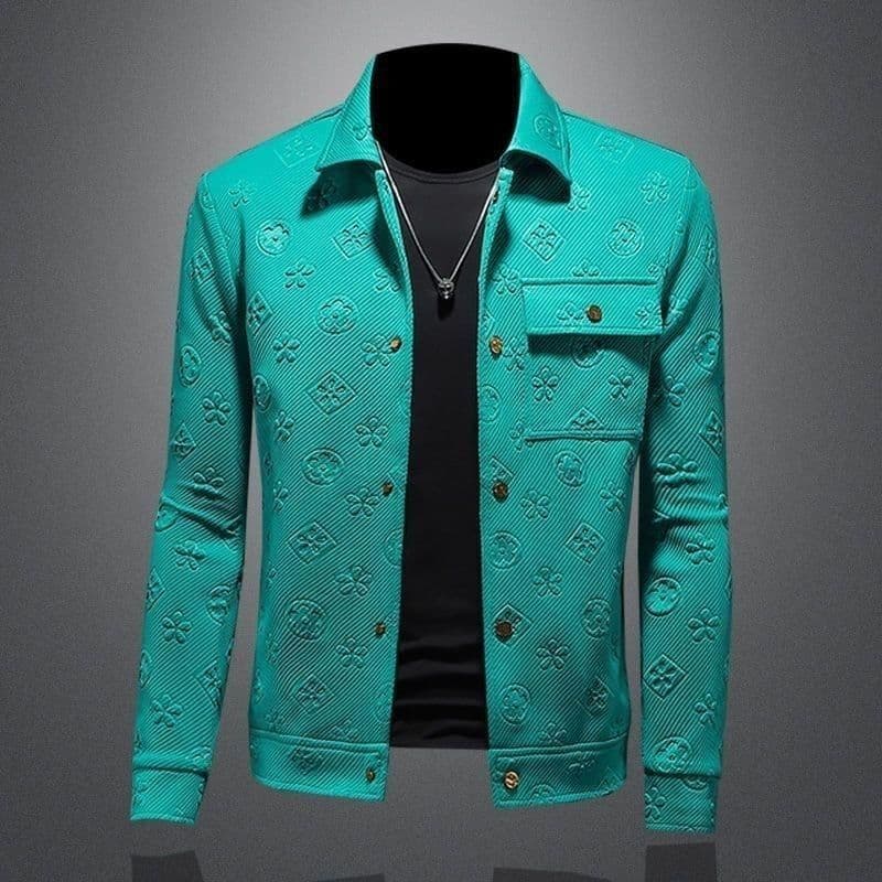 Men's Lightweight Jacquard Lapel Blazer - Luxury Breathable Polyester Business Casual Jacket (Black/Grey) S-3XL Relaxed Fit