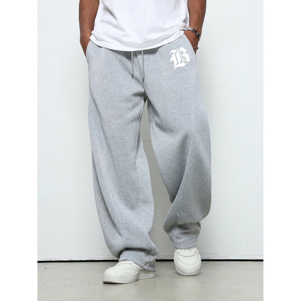 ​Men's Fashion Print Casual Pants - Trendy Loose Fit Cargo Pants For Streetwear & Daily Wear (Gray, White)​