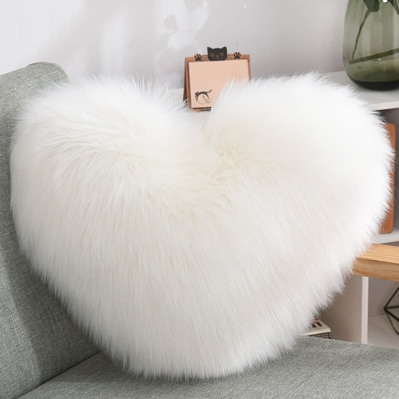 Heart Shaped Plush Pillow Cushion With Core Sofa Waist Cushion Office Chair Pillow