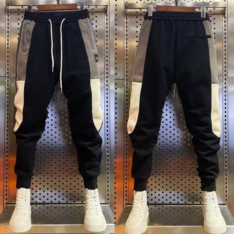 Men's Clothing men's sweatpants spring and autumn new style splicing sports slim feet loose versatile high street long pants men