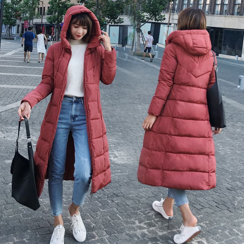 Plus Size Winter Parka Coat For Women - Knee-Length Hooded Down Jacket (Detachable, Slim Fit, 6XL Sizes)