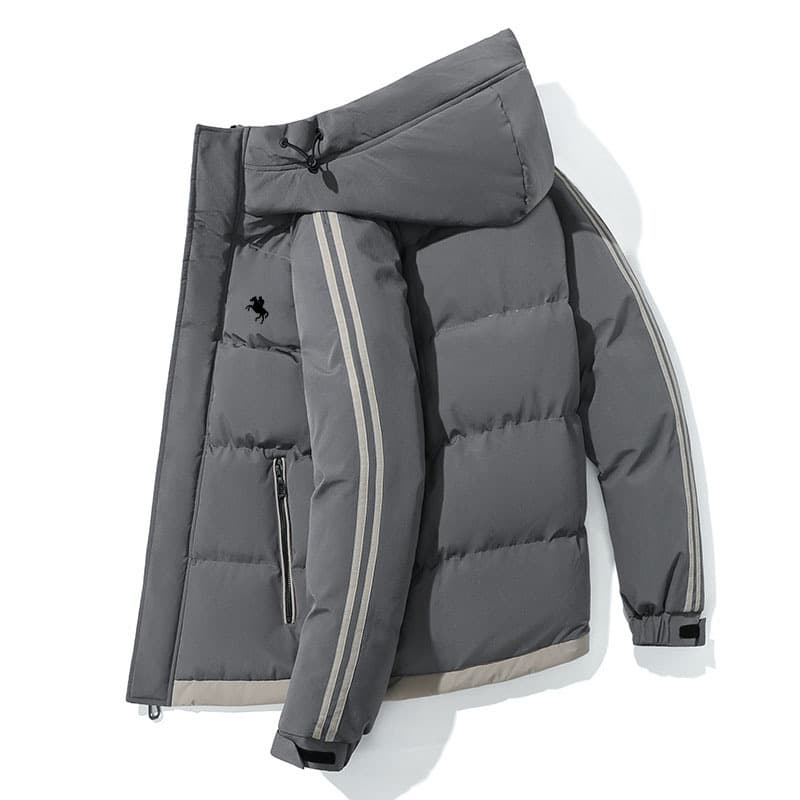Men's Clothing Winter Warm Men's Cotton Coat Thickened Hooded Casual Pony Print Cotton Coat Workwear Fashion Cold Proof Jacket