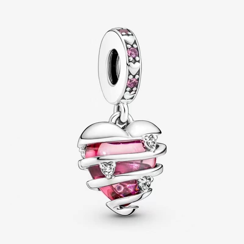 New Style Beads Heart-shaped Glass Snake Bone Chain Bracelet Necklace Accessories Pendant