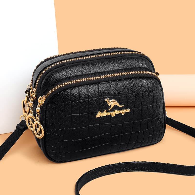 2024 New Textured Single Shoulder Crossbody Trendy Fashion Simple Versatile Crocodile Pattern Women's Phone Bag