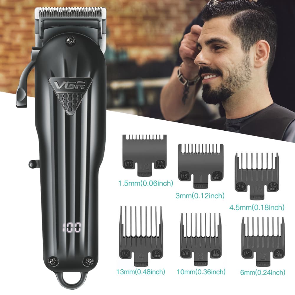 Rechargeable VGR Professional Hair Clipper Hair Trimmer For Men Shaver Hair Cutting Machine Barber Accessories Cut Machin Beard YCDC