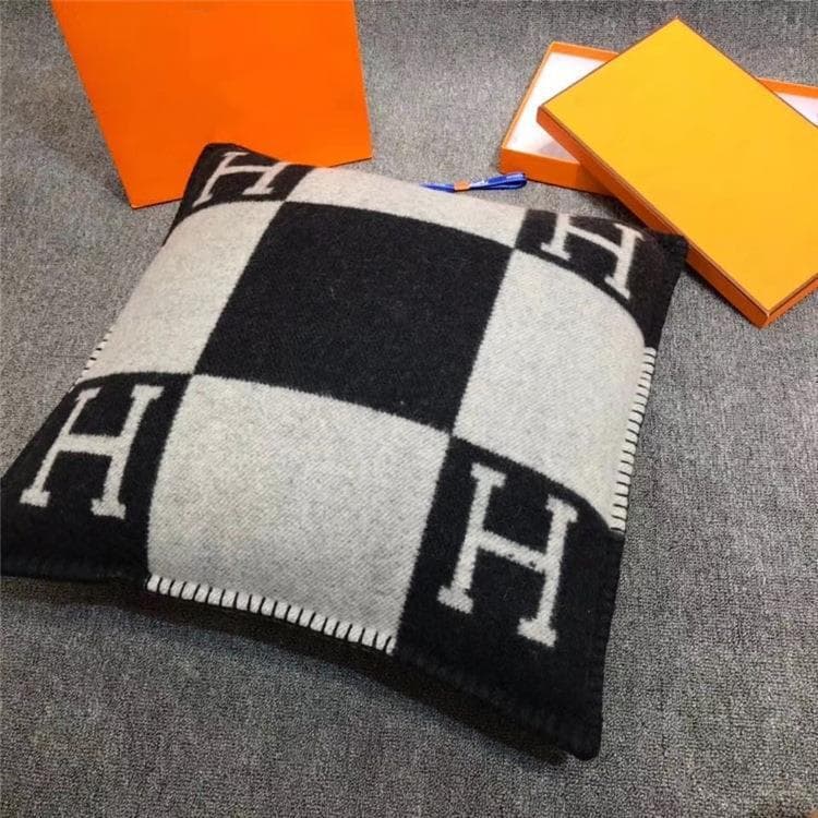 Coussin de dossier en laine tricotée, modèle nordique, lettre H, pour pause déjeuner, canapé, voiture, protection de la taille