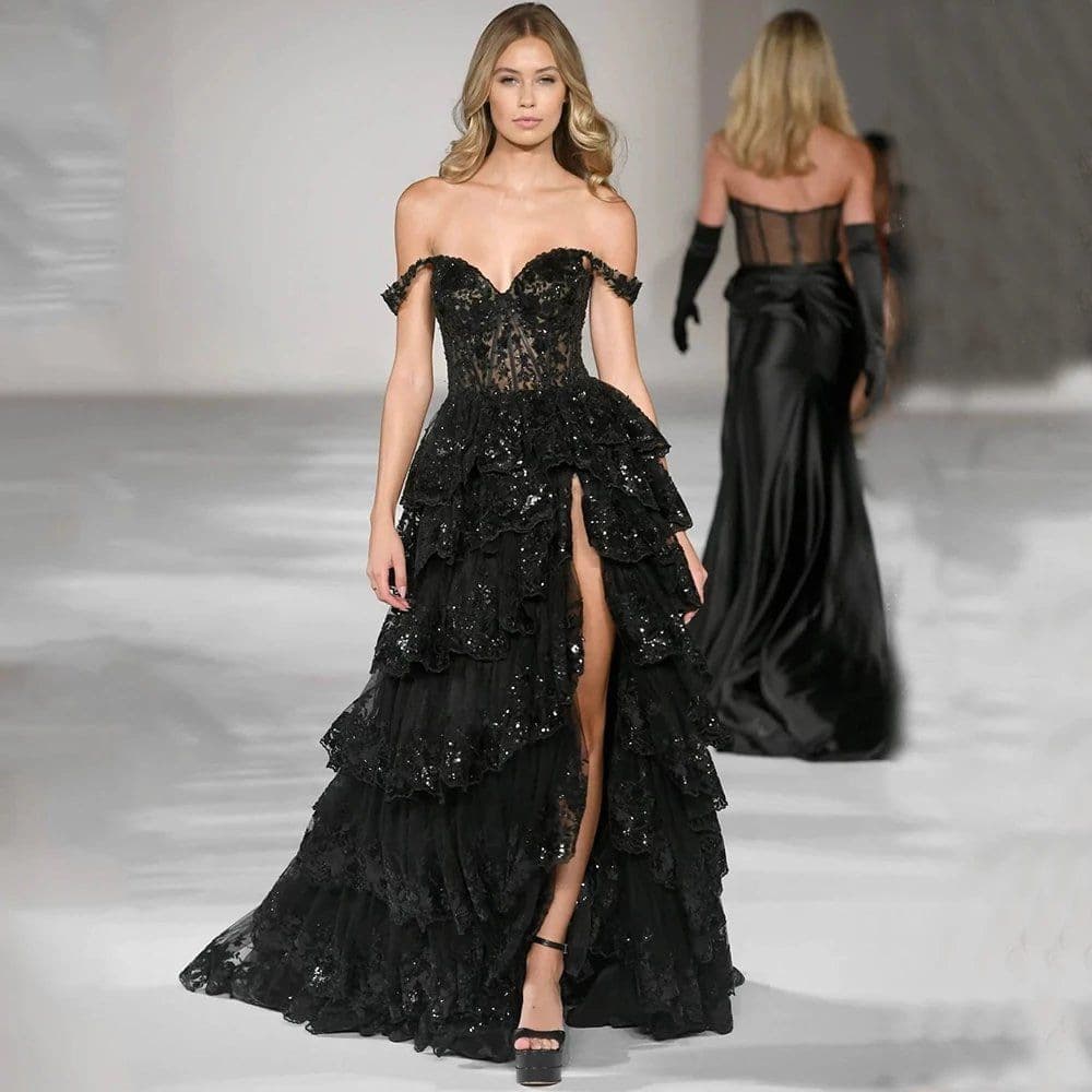 Women's Clothing Black Satin Banquet, Annual Meeting, Birthday Hosting Party, Slim And Elegant Small Evening Dress For Women To Wear At Ordinary Times