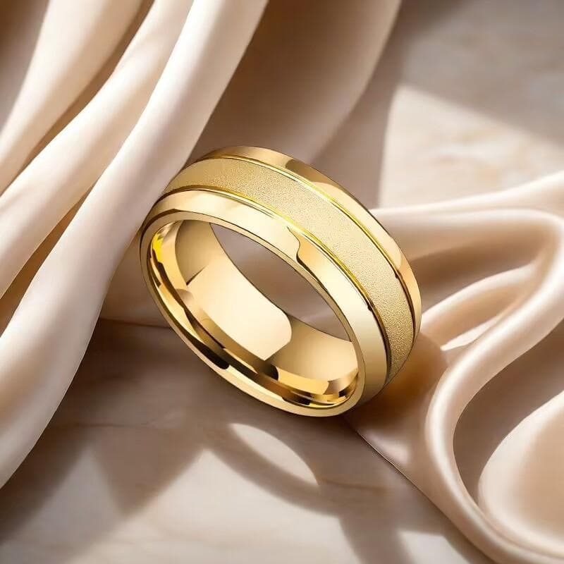 Stainless Steel Frosted Curved Ring Men and Women Wide Narrow Rings Couple Ring Wedding Engagement Jewelry Accessories