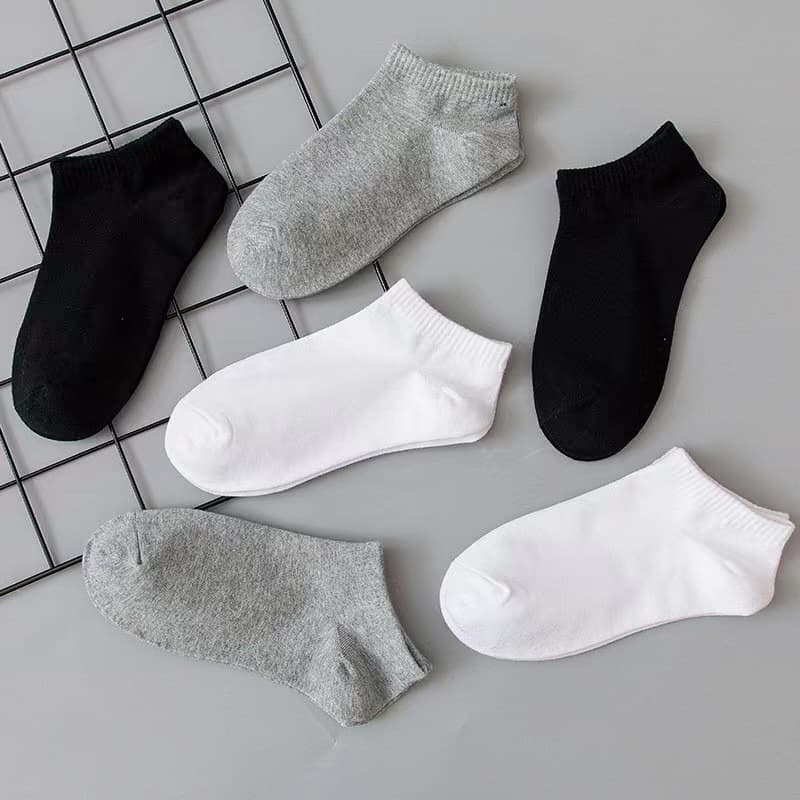Solid color short socks, spring summer, thin pure cotton, shallow mouth anti slip and sweat absorbing sports men's
