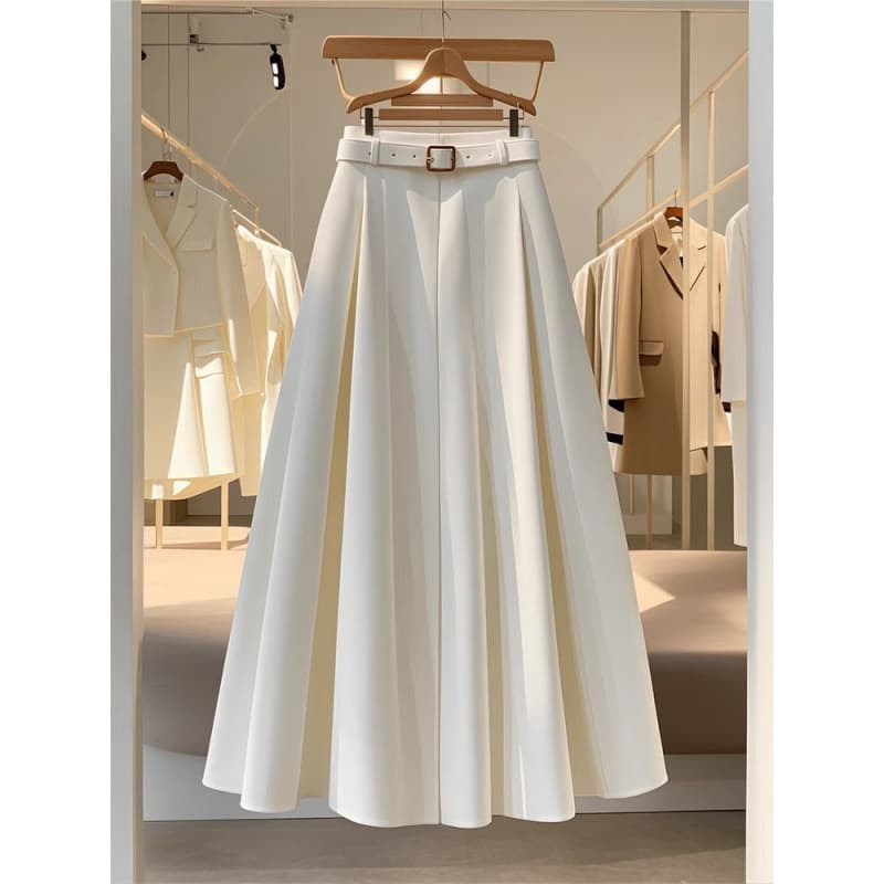 Medium Length Suit Pleated 2025 New High Waist Slim Skirt Pleated Long Skirt For Women