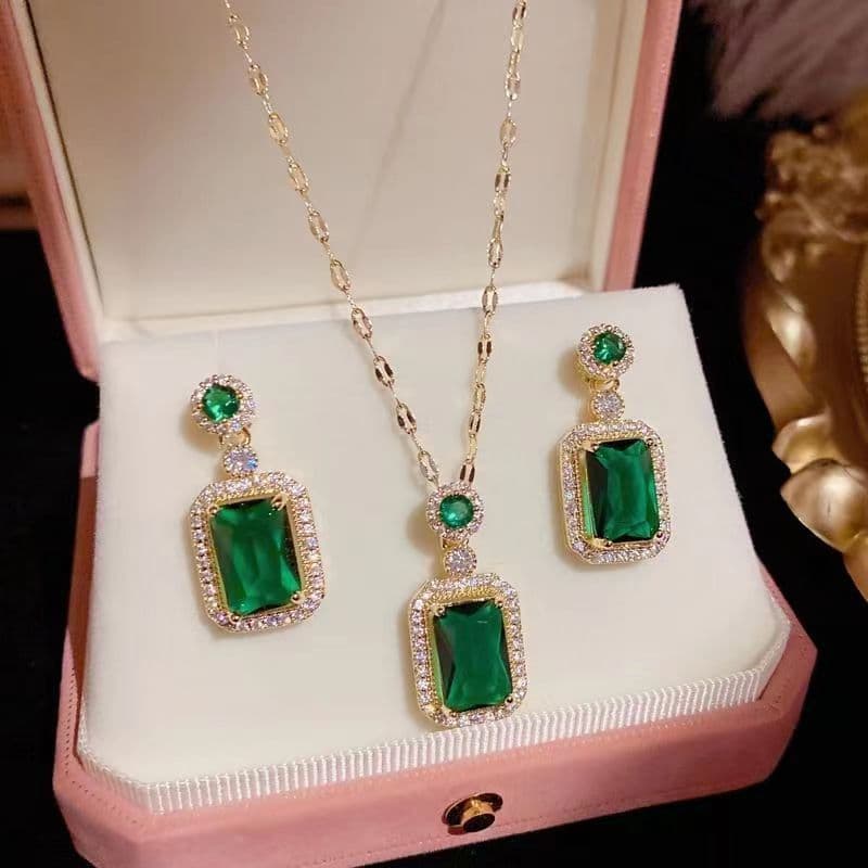 Women's accessories Temperament Jewelry set Diamond double necklace set