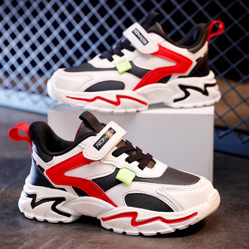 Child's shoes Boys' shoes Spring and autumn breathable mesh shoes winter cashmere warm children's cotton shoes large children