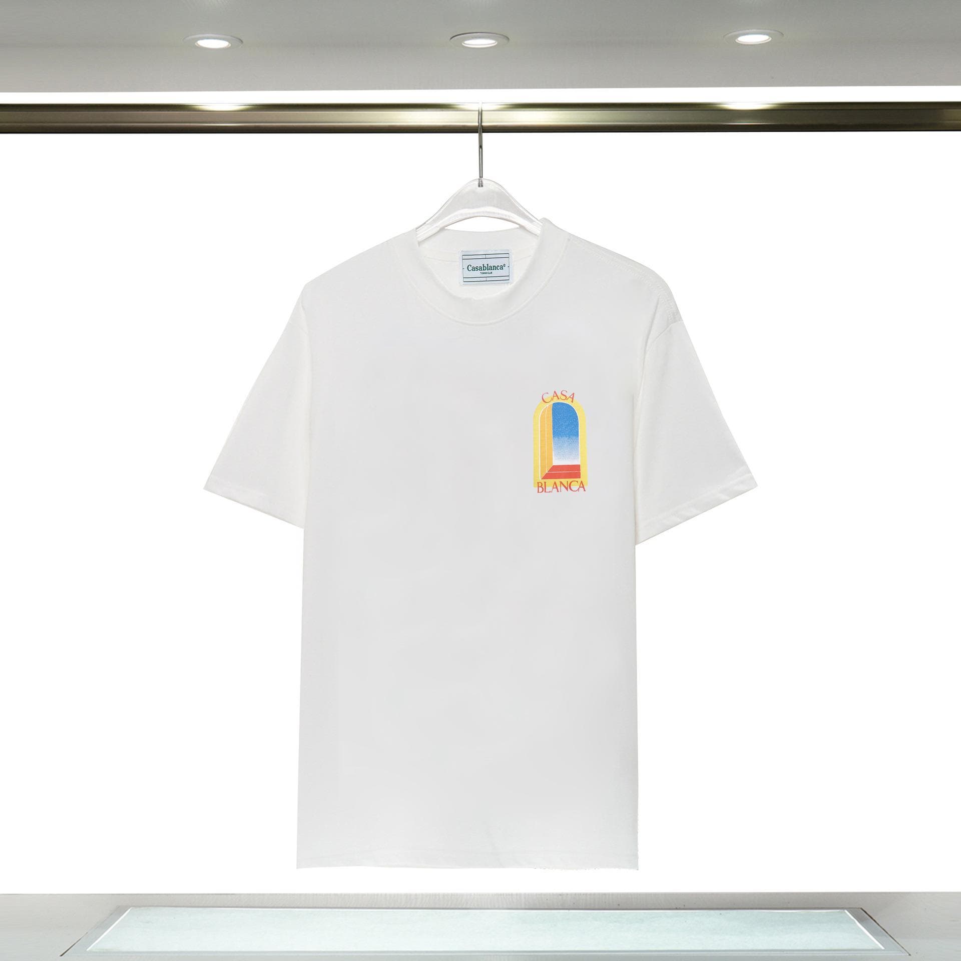 Vêtements pour hommes 24 nouveaux styles Illusion Gate Letter Printing T-shirt à manches courtes à col rond personnalisé