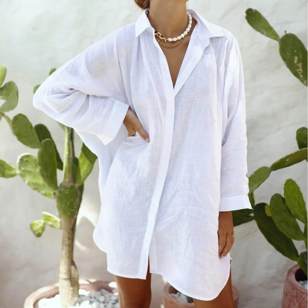 Women's Clothing Beach New Mid Length Cardigan Sexy Swimsuit Sun Protection Cover Up Vacation Wear