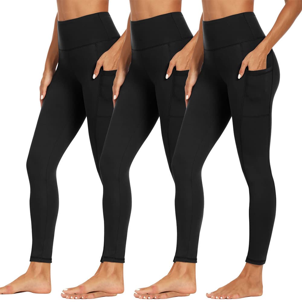 Women's clothing Pocket Women's Yoga Leggings Soft Tummy Control High Stretch Opaque Slim Fit Black High Waisted Yoga Pants