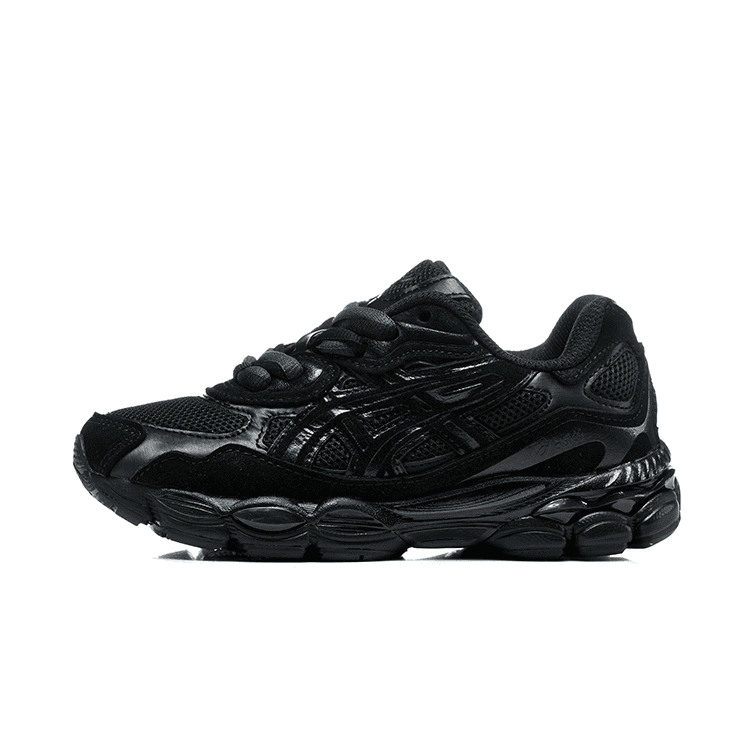Chaussures de running rétro Asic NYC Series pour enfants, tige en daim et mesh, chaussures de sport respirantes et amortissantes pour enfants