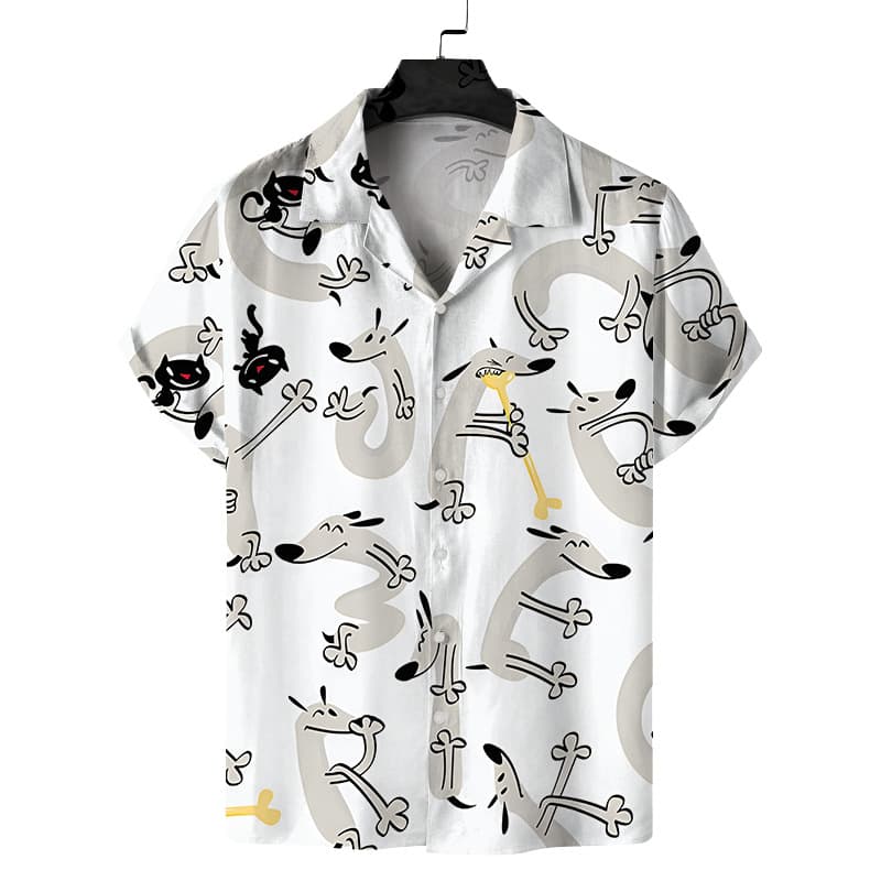 Man's clothing 3D printed short sleeve shirt Men's summer beach style loose casual shirt