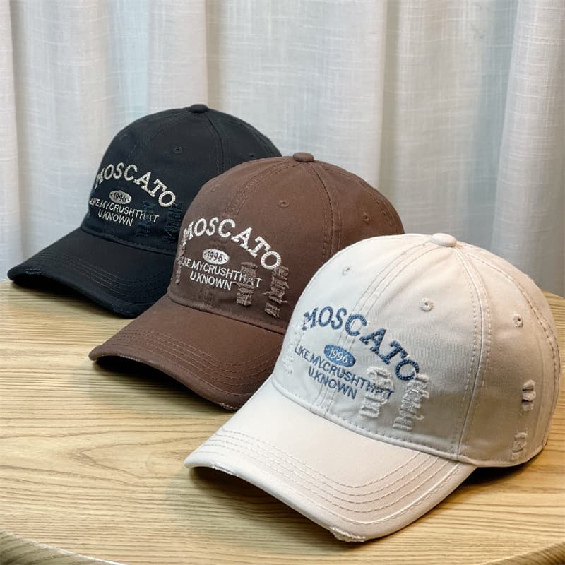 American Retro Embroidered Letter Baseball Cap Unisex Fashionable and Trendy Sun Hat, Curved Brim Duckbill Hat