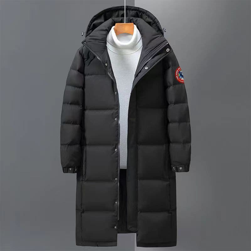 Men's Clothing Border Winter Men's Cotton Coat Couple Long Thick Warm Hooded Simple Fashion Youth Trend Coat