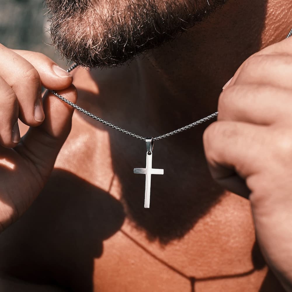 Stainless Cross Pendant Hip-Hop Personality Men's Titanium Steel Necklace Accessory