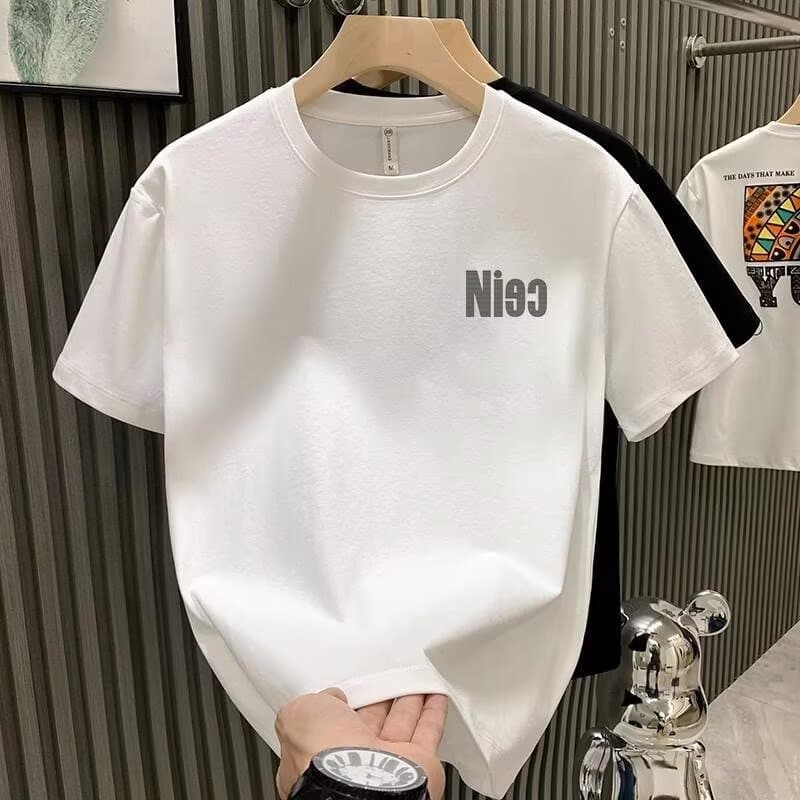 Men's Clothing Brand Cotton Short-sleeved T-shirt Men's Summer 2024 New Niche Design Sense High Street Round Neck Half-sleeved Top