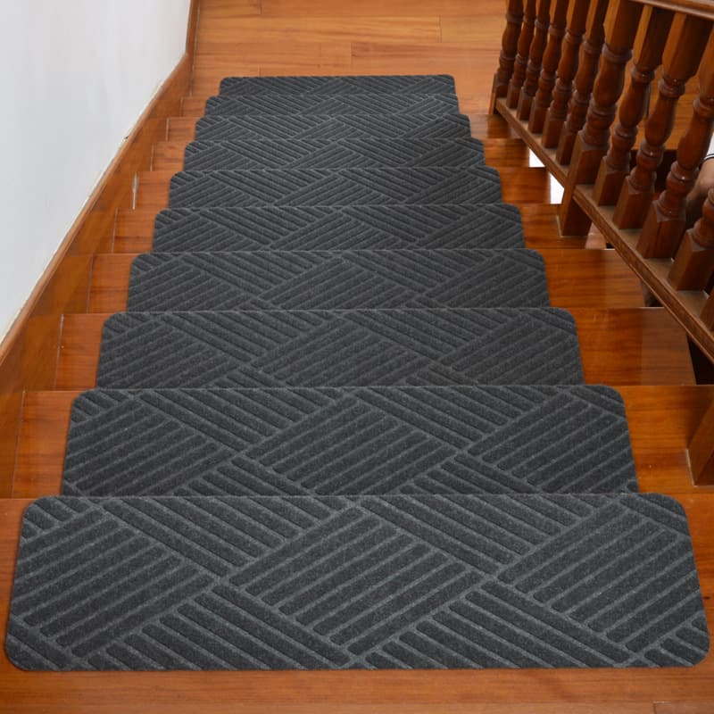 Starlight Series Self adhesive Brushed Flat Embossed Glue free Self adhesive Stair Mat