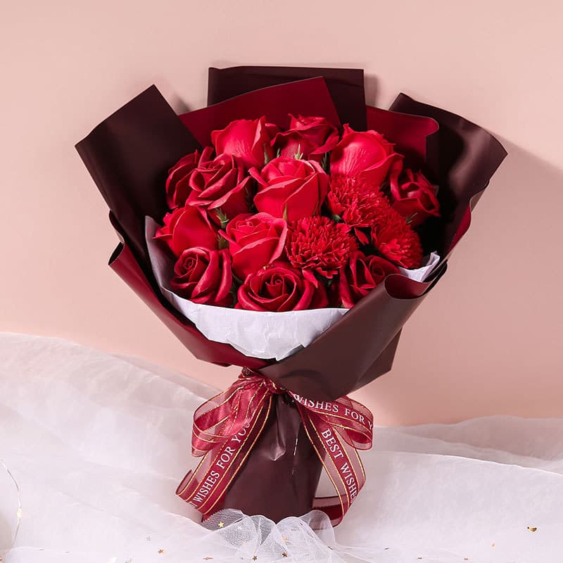 Festival Gifts Christmas Rose Soap Flower Valentine's Day Gift Chinese Valentine's Day Christmas Mother's Day Soap Flower Carnation Bouquet Gift Box