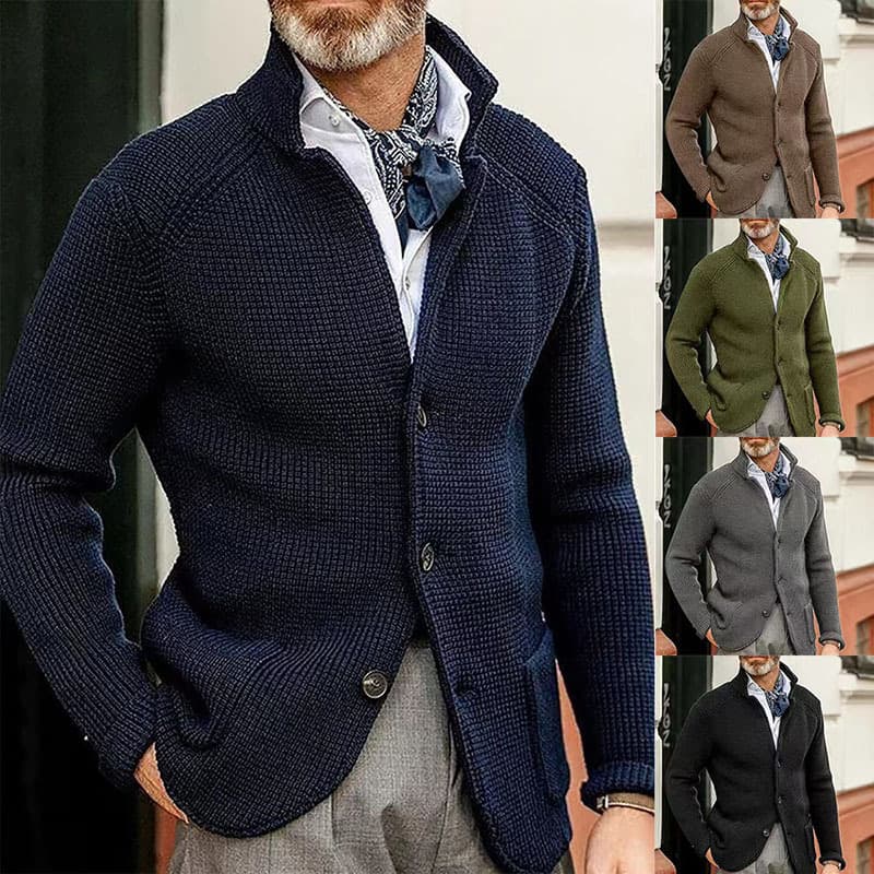 Sweaters Men's Thickened Slim Fit Standing Neck Knitwear Autumn And Winter Coat