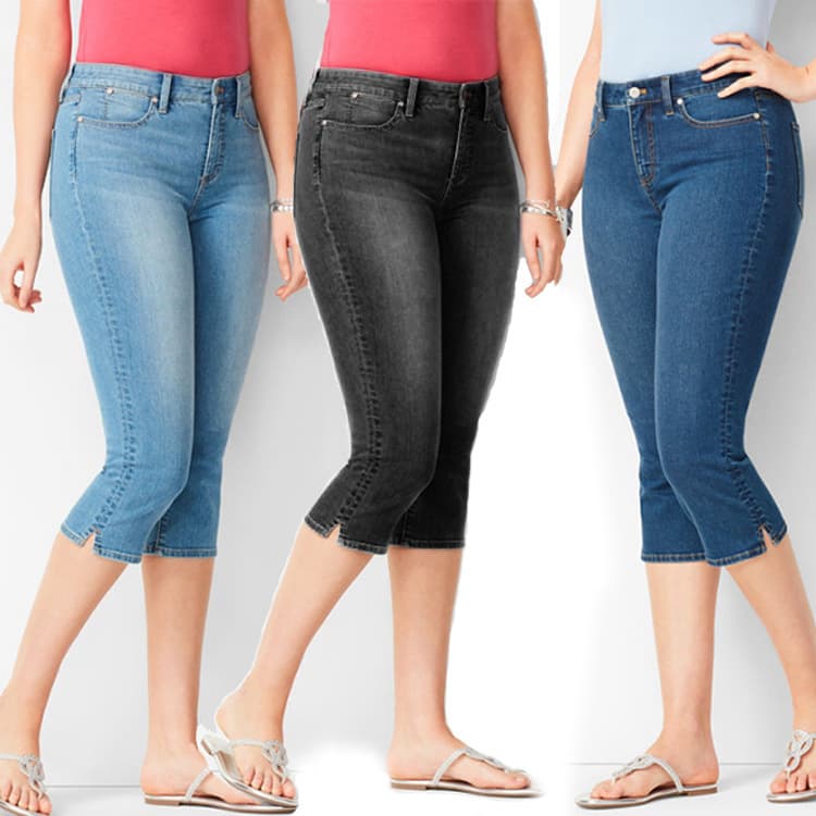 Women's cross-border sales wish women's 7 point jeans slim fit slim denim 3/4 pants women's pants