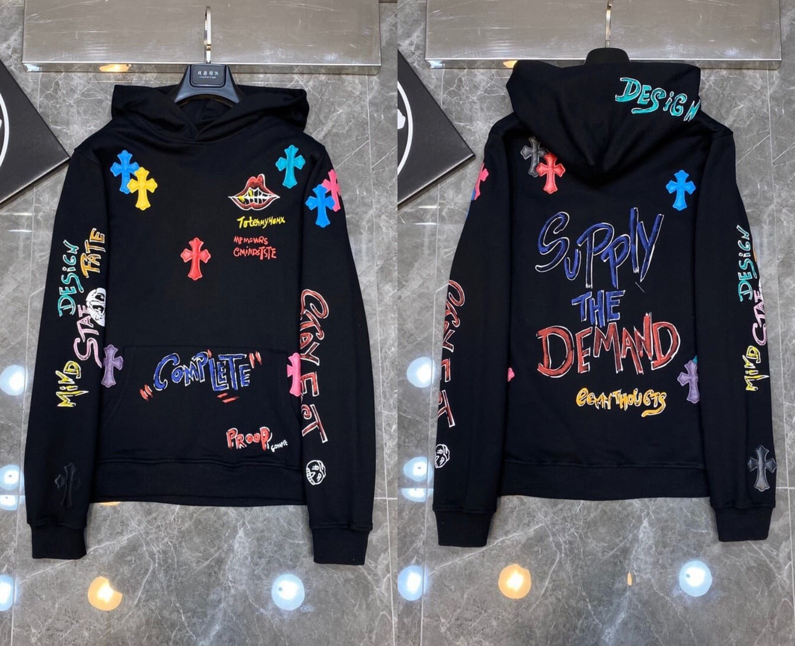Sweat à capuche Chrome Hearts Cross, version correcte 25ss, polyvalent et tendance, vente en gros