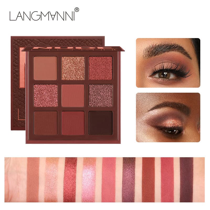 Langmanni Huda 9 Palace Eye Shadow Disc Pearlescent Matte Lasting Non Flying Powder