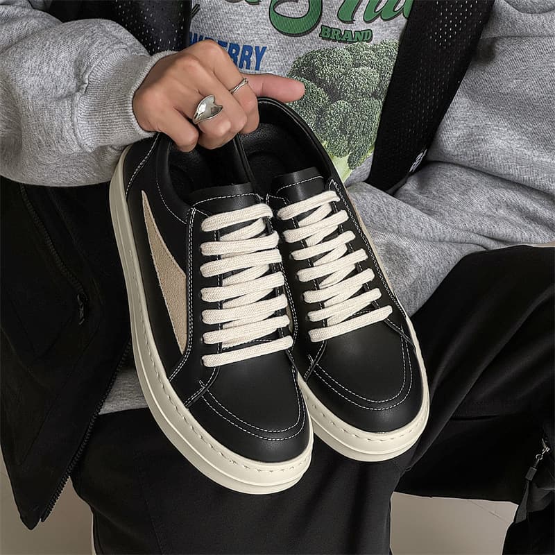 2026 New Niche Design Dark High Street Style Low Top Men's Board Sports Thick Soled Trendy Shoes Versatile