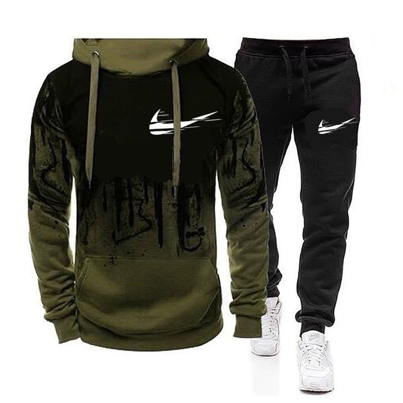 PQ 2023 automne hiver hommes costumes imprimés à capuche décontracté sport chandail costumes