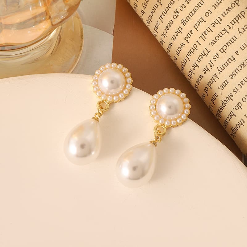 Silver Needle Earrings Pearl Earrings Baroque Earrings Minimalist Style Earrings Fashion Style Earrings