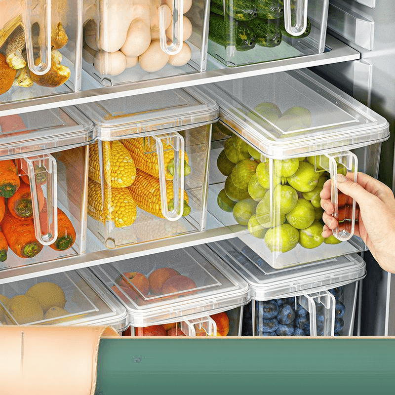 Large Capacity Refrigerator Fresh-Keeping Kitchen Vegetable Fruit Organizer Frozen Egg Storage Box Food Grade