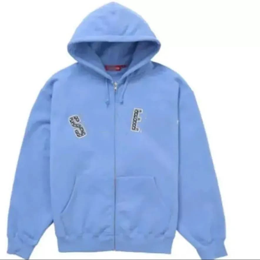Sweat à capuche de marque de créateur, style rétro américain, haute qualité, fermeture éclair et broderie.