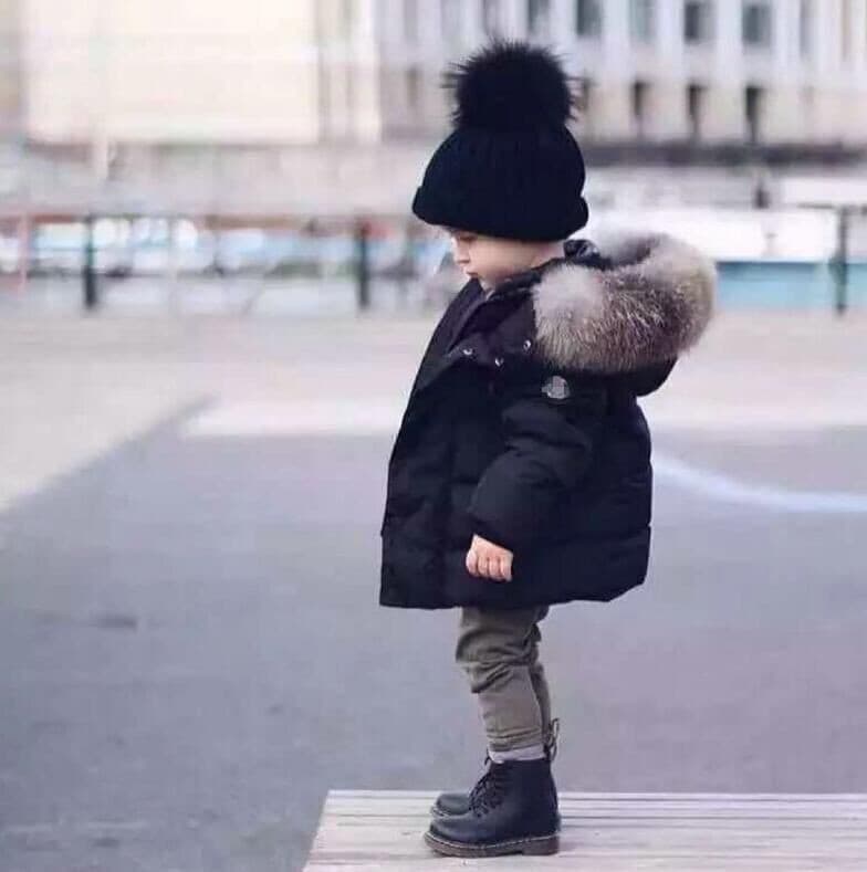 Children's Clothing Small And Medium Sized Boys And Girls Cotton Jacket Fur Collar Cotton Coat Hand Stuffed Cotton Coat