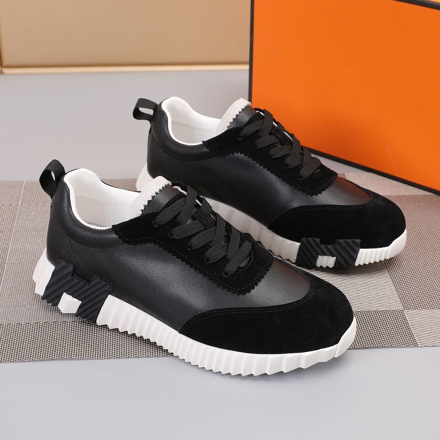 Chaussures tendance pour couples de la marque H, baskets décontractées confortables et polyvalentes en cuir véritable respirant et en maille,