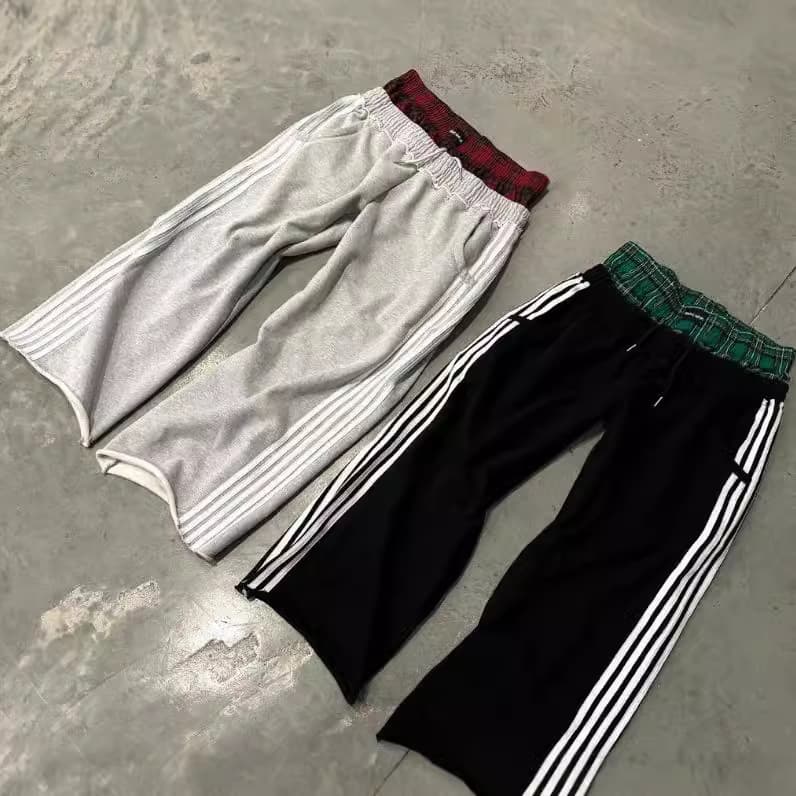 Women's Clothing Splicing Double Waist Sweatpants Casual Pants Retro Style Design Sports Pants