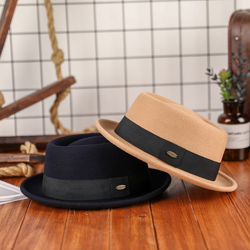 New 99+1 Wool Concave-Convex Top Warm Fashion Retro British Style Gentleman Ribbon French Felt Hat
